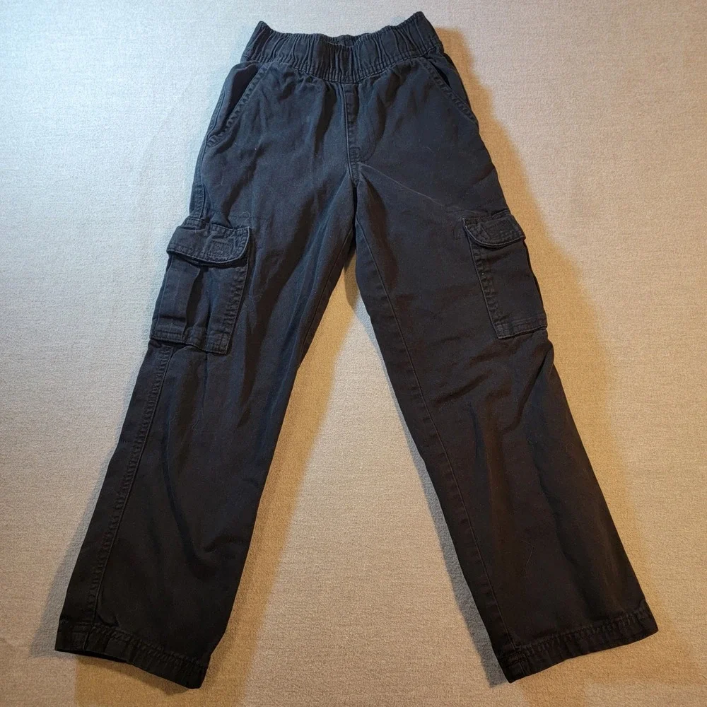 The Children's Place Cargo Pants Kids 6S Navy Blue Excellent Elastic Waist